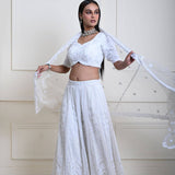 Elegant Ivory White Lehenga Set | Wedding Attire