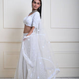 Elegant Ivory White Lehenga Set | Wedding Attire