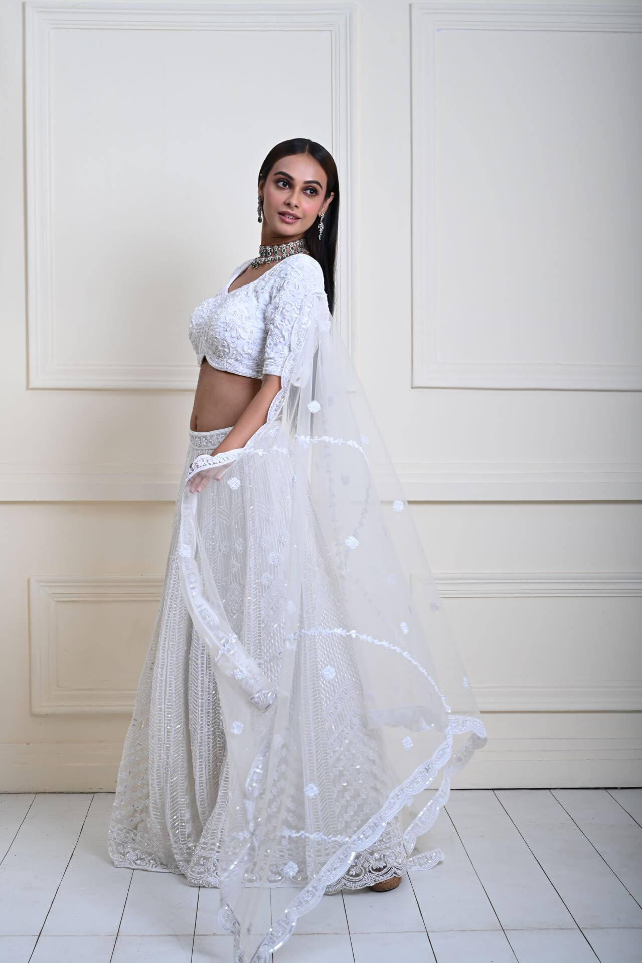 Elegant Ivory White Lehenga Set | Wedding Attire