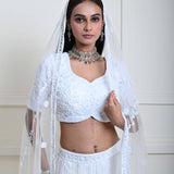 Elegant Ivory White Lehenga Set | Wedding Attire