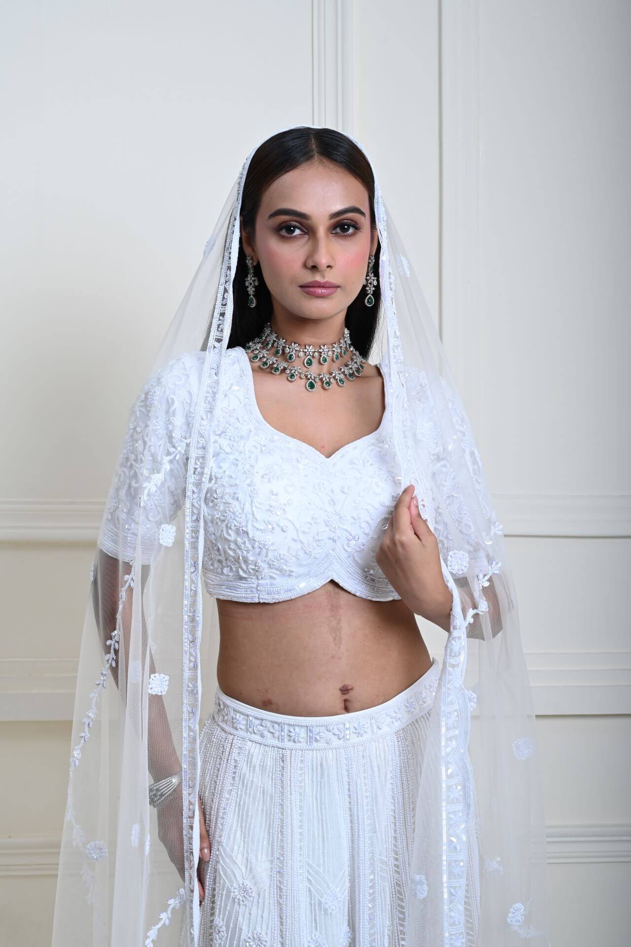 Elegant Ivory White Lehenga Set | Wedding Attire