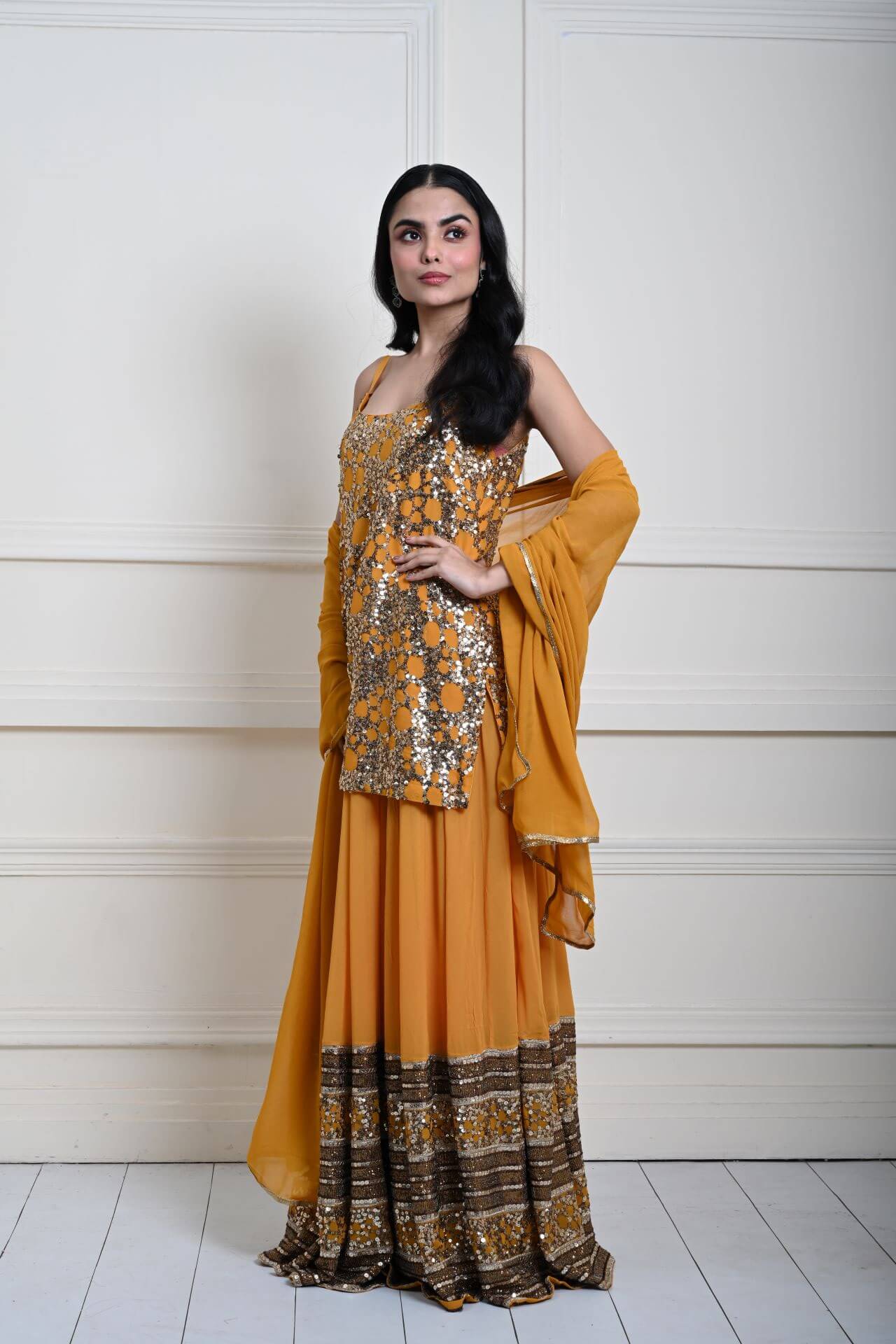 Dazzling Mustard Yellow Lehenga Set | Indian Festive Wear