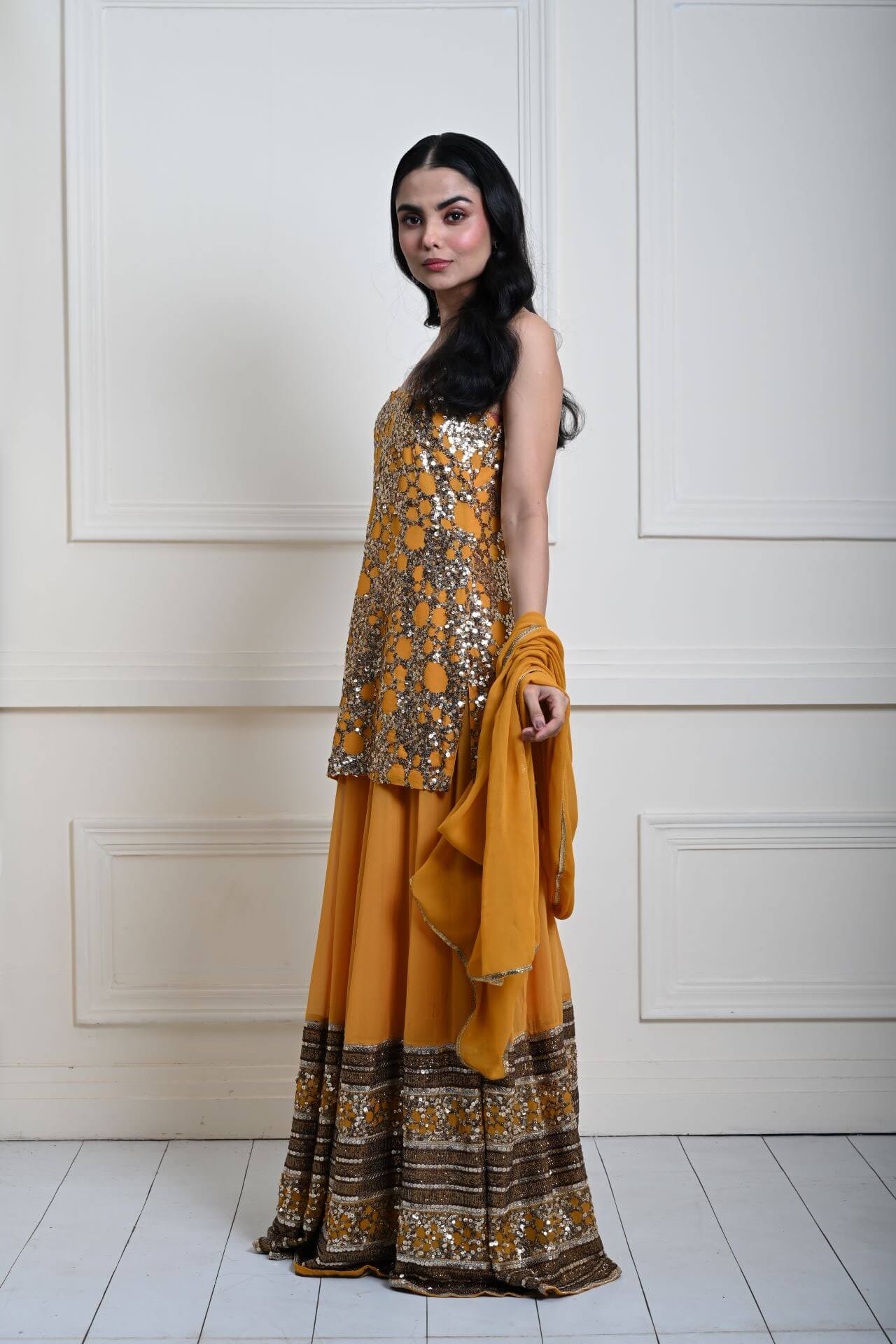 Dazzling Mustard Yellow Lehenga Set | Indian Festive Wear