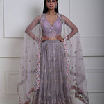 Stunning Mauve Lehenga | Intricate Floral Embroidery