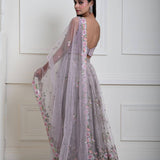 Mauve Floral Embroidered Bridesmaid Lehenga Set, Indian Wedding Wear, Bridal Lehenga