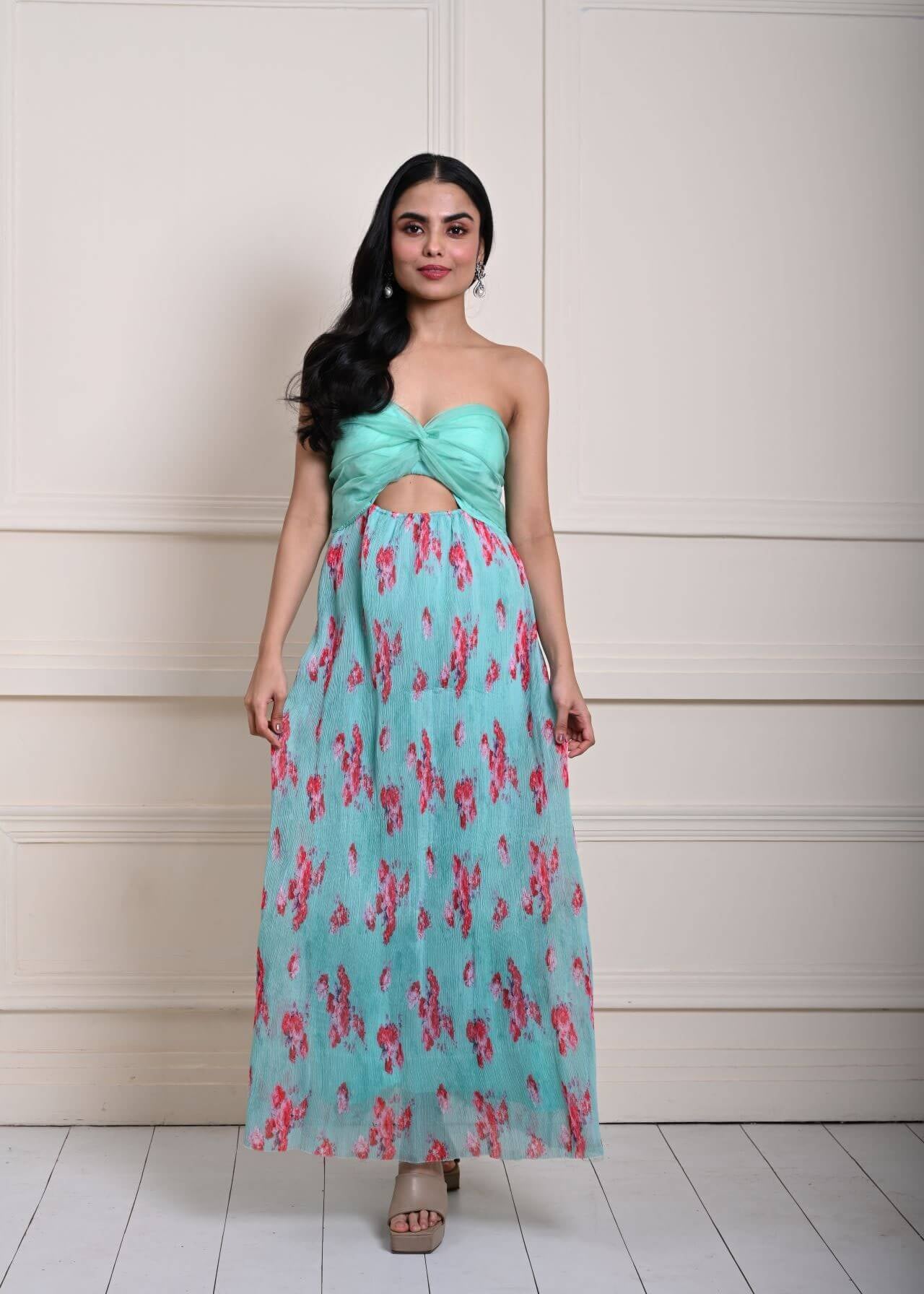 Bohemian Sea Green Maxi Dress