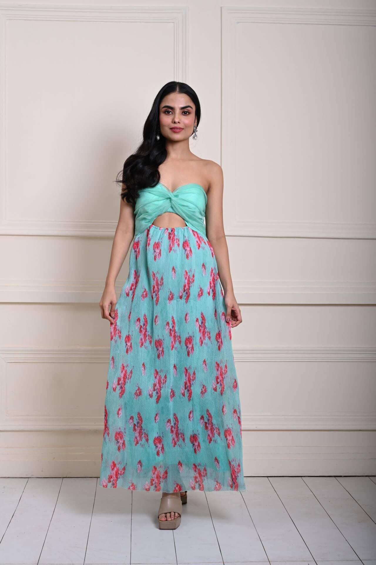 Bohemian Sea Green Maxi Dress