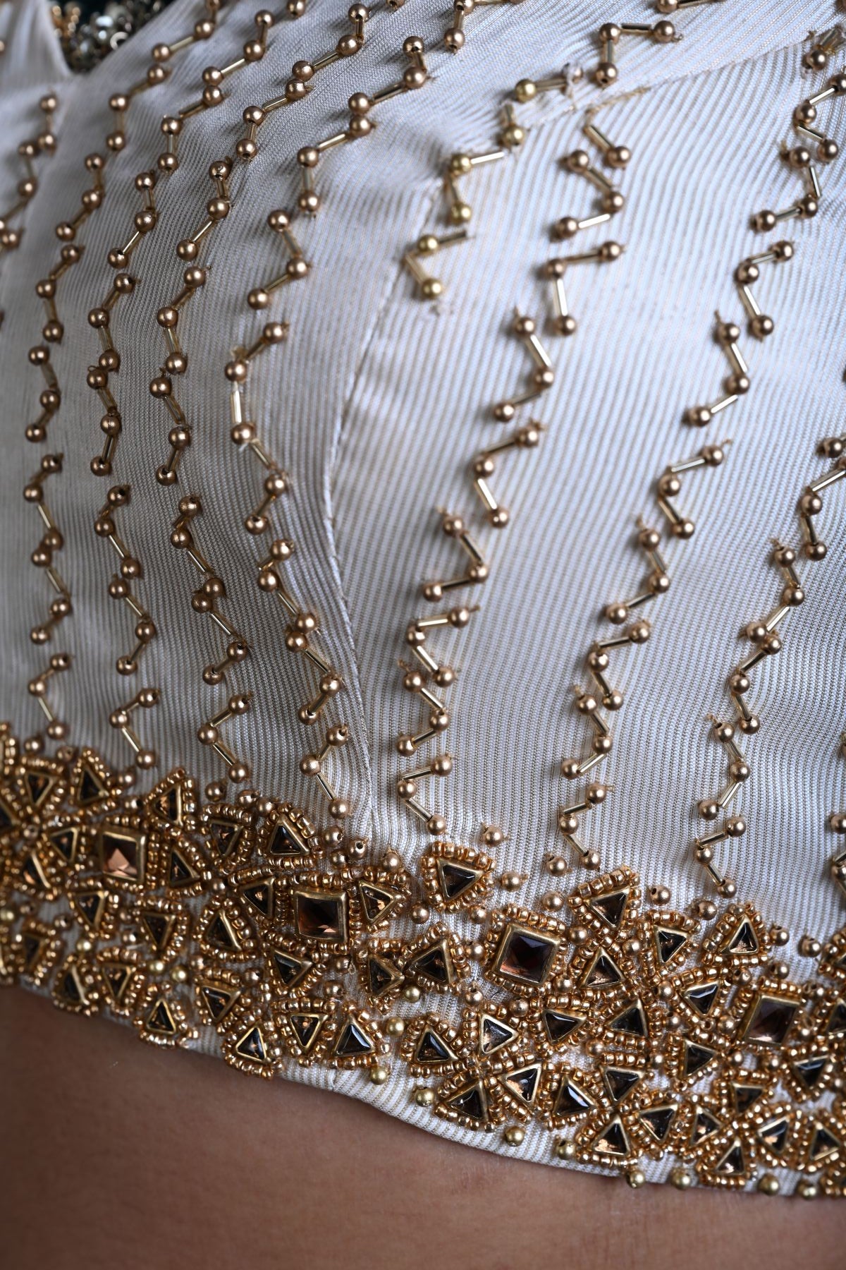 White Silk Blouse with Hand Embroidery