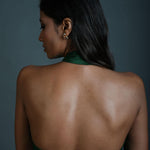 Emerald Green Halter Neck Blouse in Crepe Silk