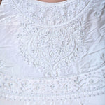 White Bridal Blouse in Hand Embroidered Work - Anvi Couture