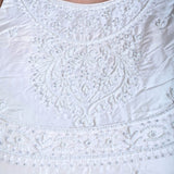 White Bridal Blouse in Hand Embroidered Work - Anvi Couture