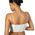Silver Tissue Strappy Sleeveless Blouses - image 4
