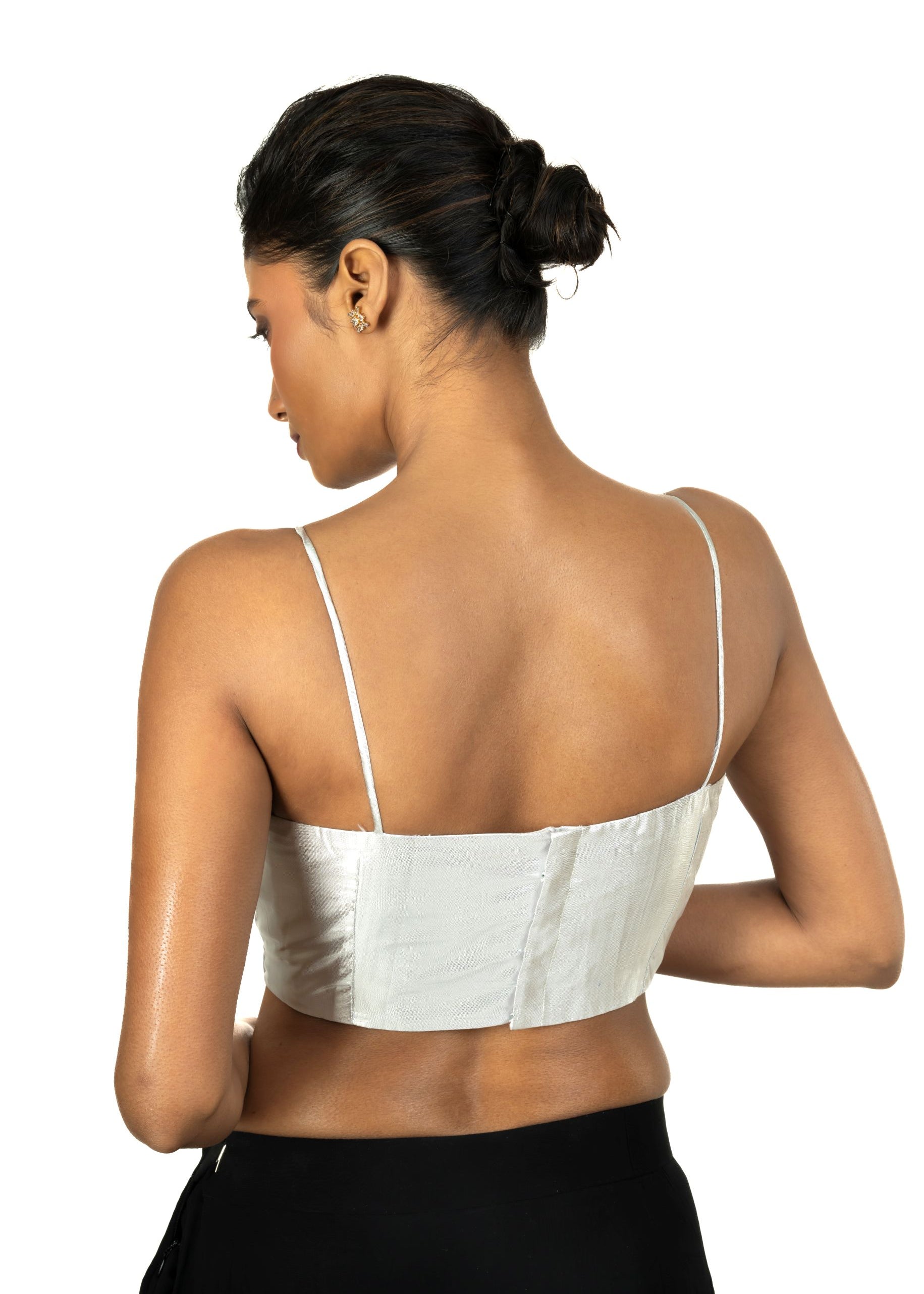 Silver Tissue Strappy Sleeveless Blouses - image 4