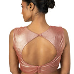 Peach Sleeveless Tissue Blouse with Sweetheart Neckline - image 4