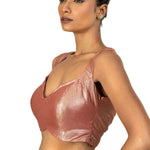 Peach Sleeveless Tissue Blouse with Sweetheart Neckline - image 3
