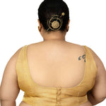 Golden Tissue Plus Size Sleeveless Blouse - Anvi Couture