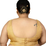 Golden Tissue Plus Size Sleeveless Blouse - Anvi Couture