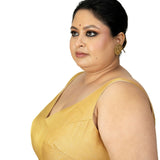 Golden Tissue Plus Size Sleeveless Blouse - Anvi Couture