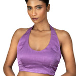Lilac Purple Blouse with Halter Neckline - Anvi Couture