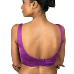 Violet U Neckline Sleeveless Blouse in Crepe Silk - Anvi Couture