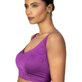 Violet U Neckline Sleeveless Blouse in Crepe Silk - Anvi Couture