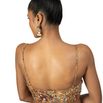 Multicolor Cotton Spaghetti Blouse With Back Closer - image 4