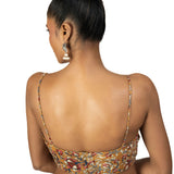 Multicolor Cotton Spaghetti Blouse With Back Closer - image 4