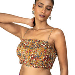 Multicolor Cotton Spaghetti Blouse With Back Closer - image 2