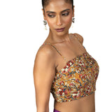 Multicolor Cotton Spaghetti Blouse With Back Closer - image 3