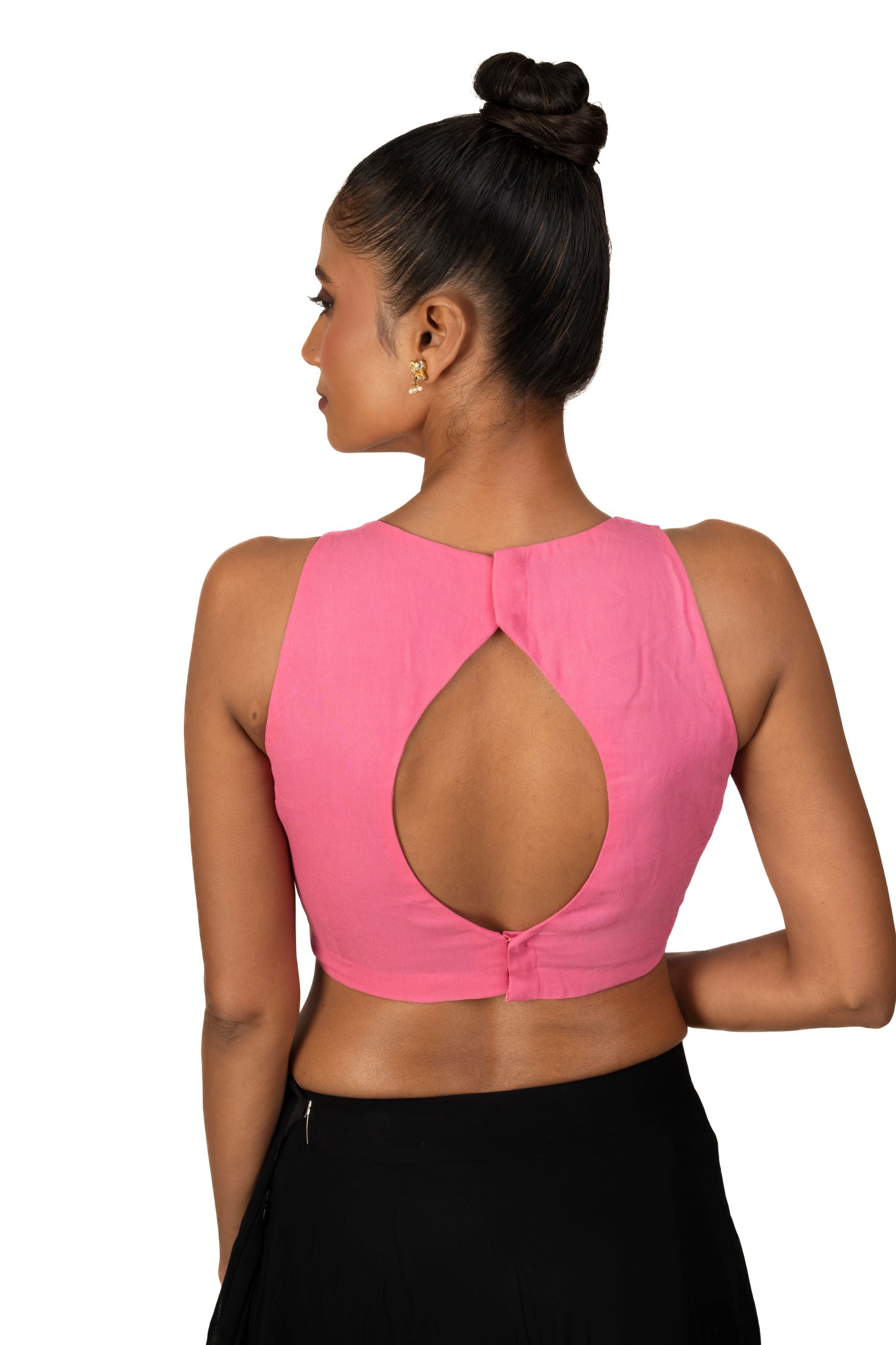 Light Pink Round Neck Line Sleeveless Blouse - image 3