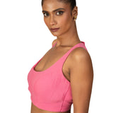Light Pink Round Neck Line Sleeveless Blouse - image 2