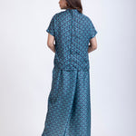 Teal Blue  Drape Skirt Co-Ord Set back