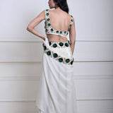 Timeless Ivory Cape Lehenga | Indian Wedding Attire | Back Side