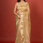 Tissue Organza Embroidered Saree Full
