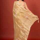 Tissue Organza Embroidered Saree Back
