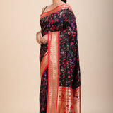Black and Red Pathani Silk Saree