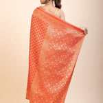 Red Bandhani Handloom Banarasi Saree - Anvi Couture