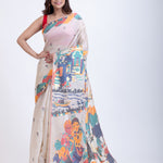 White Cotton Jamdani Handloom Saree Full
