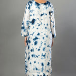 White and Blue Embroidered Kurti Set With Dupatta - Anvi Couture