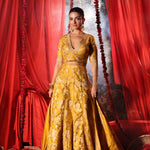 Yellow Banarasi Lehenga Set full