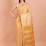 Yellow Chanderi Silk Saree - Anvi Couture