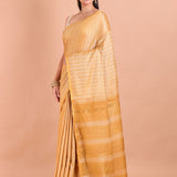 Yellow Chanderi Silk Saree - Anvi Couture
