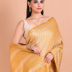 Yellow Chanderi Silk Saree - Anvi Couture