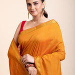 Yellow Cotton Handloom Saree with Golden Border
close