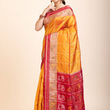 Yellow Gharchola Silk Saree With Red Border
side