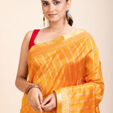 Yellow Gharchola Silk Saree With Red Pallu
close