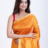 Yellow Silk Saree with Red Patola Pallu Close Up
