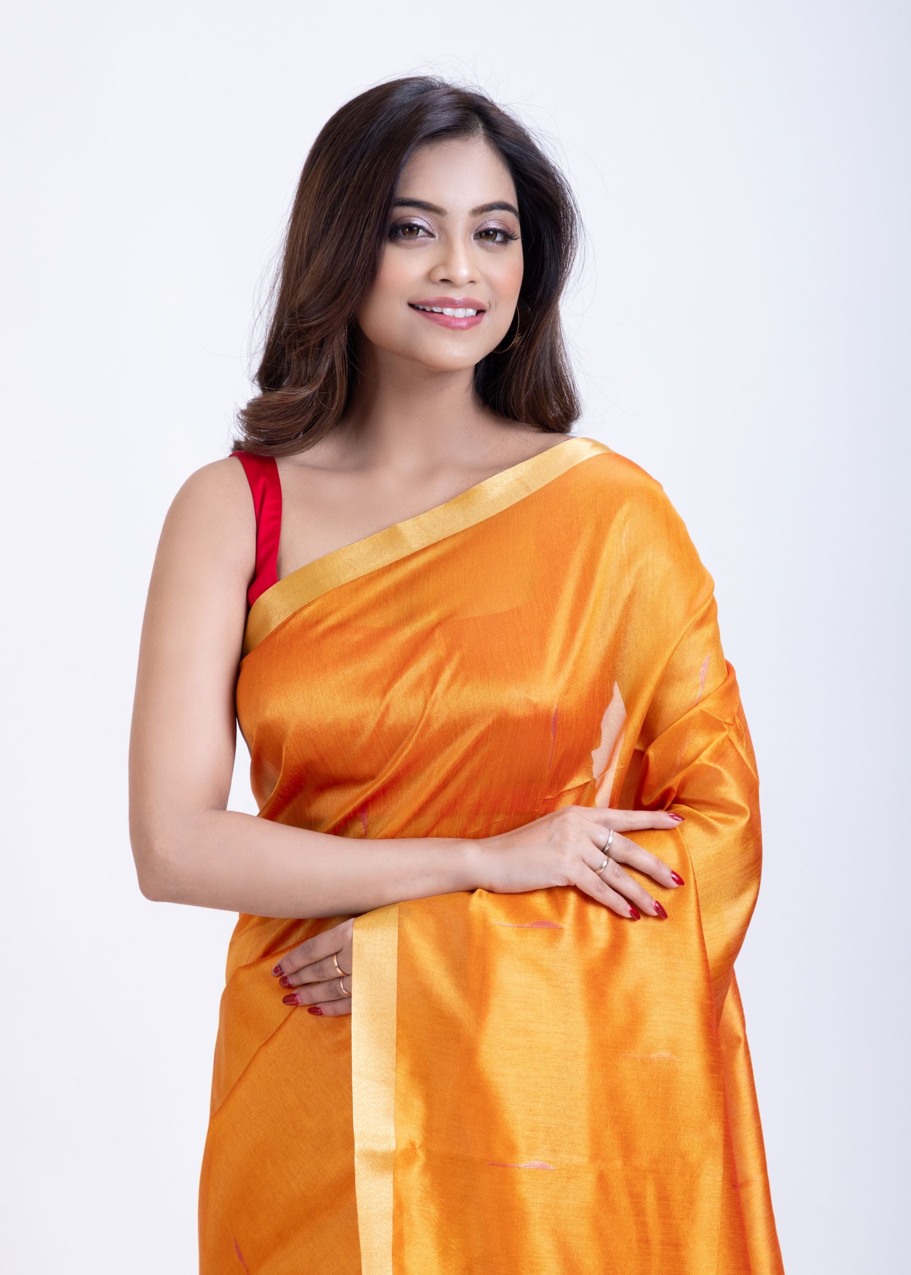 Yellow Silk Saree with Red Patola Pallu Close Up
