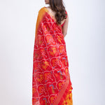 Yellow Silk Saree with Red Patola Pallu Back

