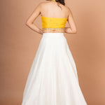 Yellow White Designer Lehenga Set Back
